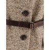 Wool blend vest with leather belt