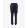 Stretch cotton trousers with iconic logo patch