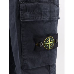 Stretch cotton trousers with iconic logo patch
