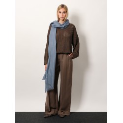 Viscose and linen trouser with frontal pinces
