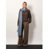 Viscose and linen trouser with frontal pinces