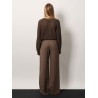 Viscose and linen trouser with frontal pinces