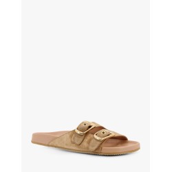 Polly suede sandals with gold metal buckles