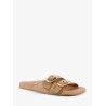 Polly suede sandals with gold metal buckles