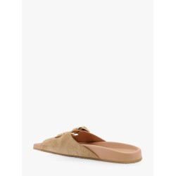 Polly suede sandals with gold metal buckles