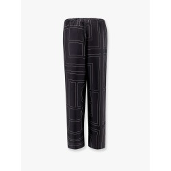 Silk pajamas trouser with Monogram embroidery