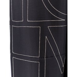 Silk pajamas trouser with Monogram embroidery