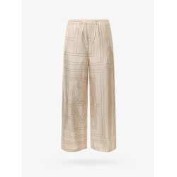 Silk pajamas trouser with Monogram embroidery