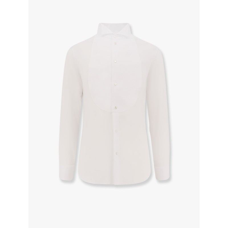Cotton shirt with plastron