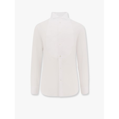 Cotton shirt with plastron