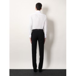 Cotton shirt with plastron