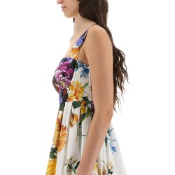 BOUQUET PRINT POPLIN DRESS