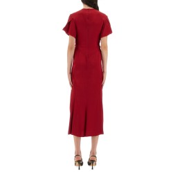 V-NECK MIDI DRESS