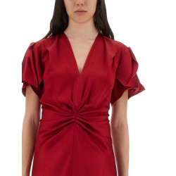 V-NECK MIDI DRESS