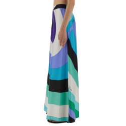 MAXI PANTS WITH IRIS PRINT