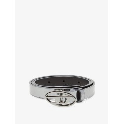 Silver leather belt