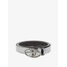 Silver leather belt