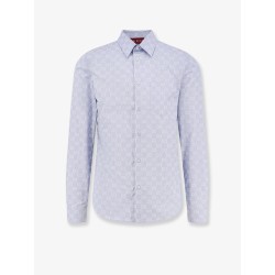 Cotton and silk shirt with all-over GG logo
