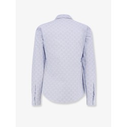 Cotton and silk shirt with all-over GG logo