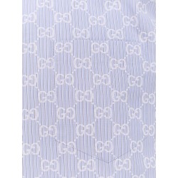 Cotton and silk shirt with all-over GG logo