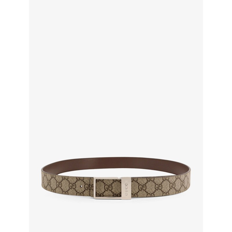 GG Supreme Fabric and leather belt