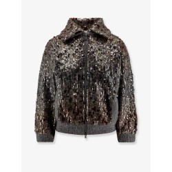 Mohair cardigan with all-over sequins