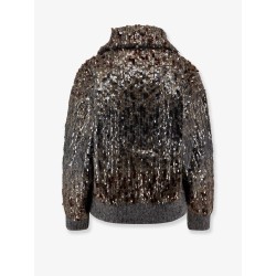 Mohair cardigan with all-over sequins