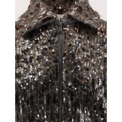 Mohair cardigan with all-over sequins