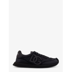Low-top nylon sneakers with leather inserts
