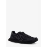 Low-top nylon sneakers with leather inserts