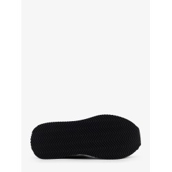 Low-top nylon sneakers with leather inserts