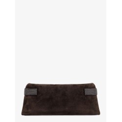 Suede pochette with Monili detail