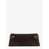 Suede pochette with Monili detail