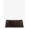 Suede pochette with Monili detail