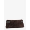 Suede pochette with Monili detail