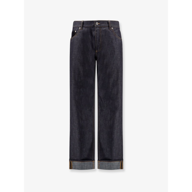 Indigo wide leg jeans with turn ups
