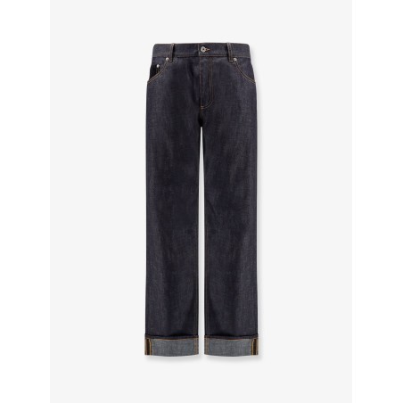 Indigo wide leg jeans with turn ups