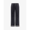 Indigo wide leg jeans with turn ups