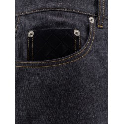 Indigo wide leg jeans with turn ups