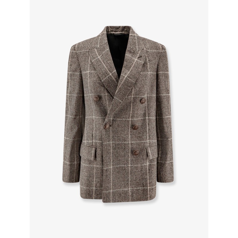 Double-breasted prince of Wales blazer