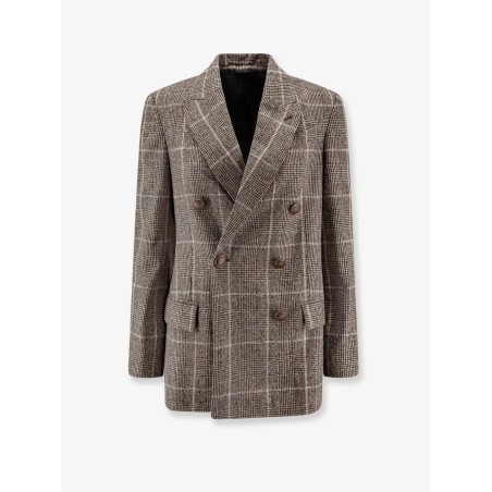 Double-breasted prince of Wales blazer