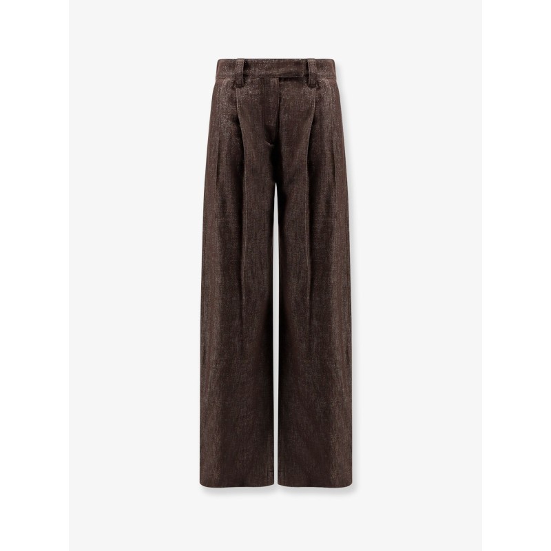 Denim trousers with lurex profile