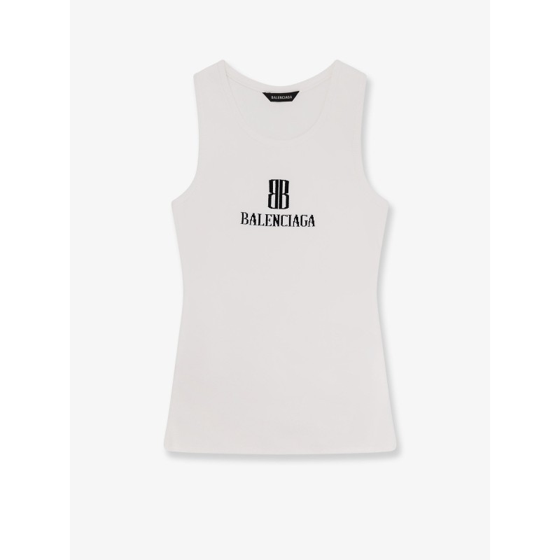 Ribbed viscose blend tank top