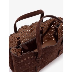 Vienne perforated suede shoulder bag