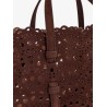 Vienne perforated suede shoulder bag