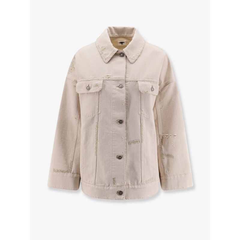 Oversize cotton jacket with belt