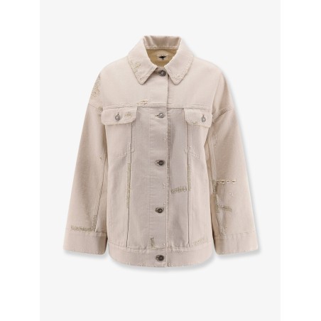 Oversize cotton jacket with belt