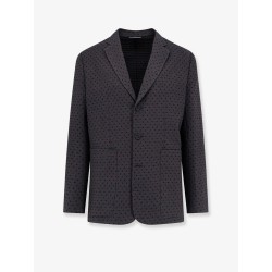 Polka-dots virgin wool and alpaca jacquard blazer