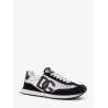 Low-top mesh sneakers with suede inserts