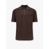 Light linen and cotton polo shirt with triangle detail